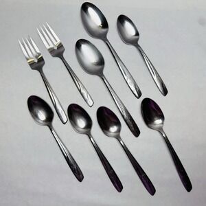 Thor‎ STARLET Stainless 5 Teaspoons 2 Forks & 2 Tablespoons Atomic Star Lot Of 9